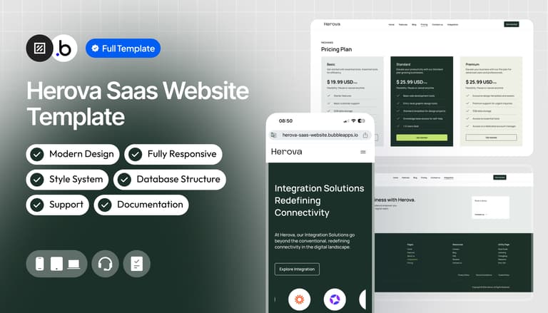 Screenshot demo of the Saas Website Template template.