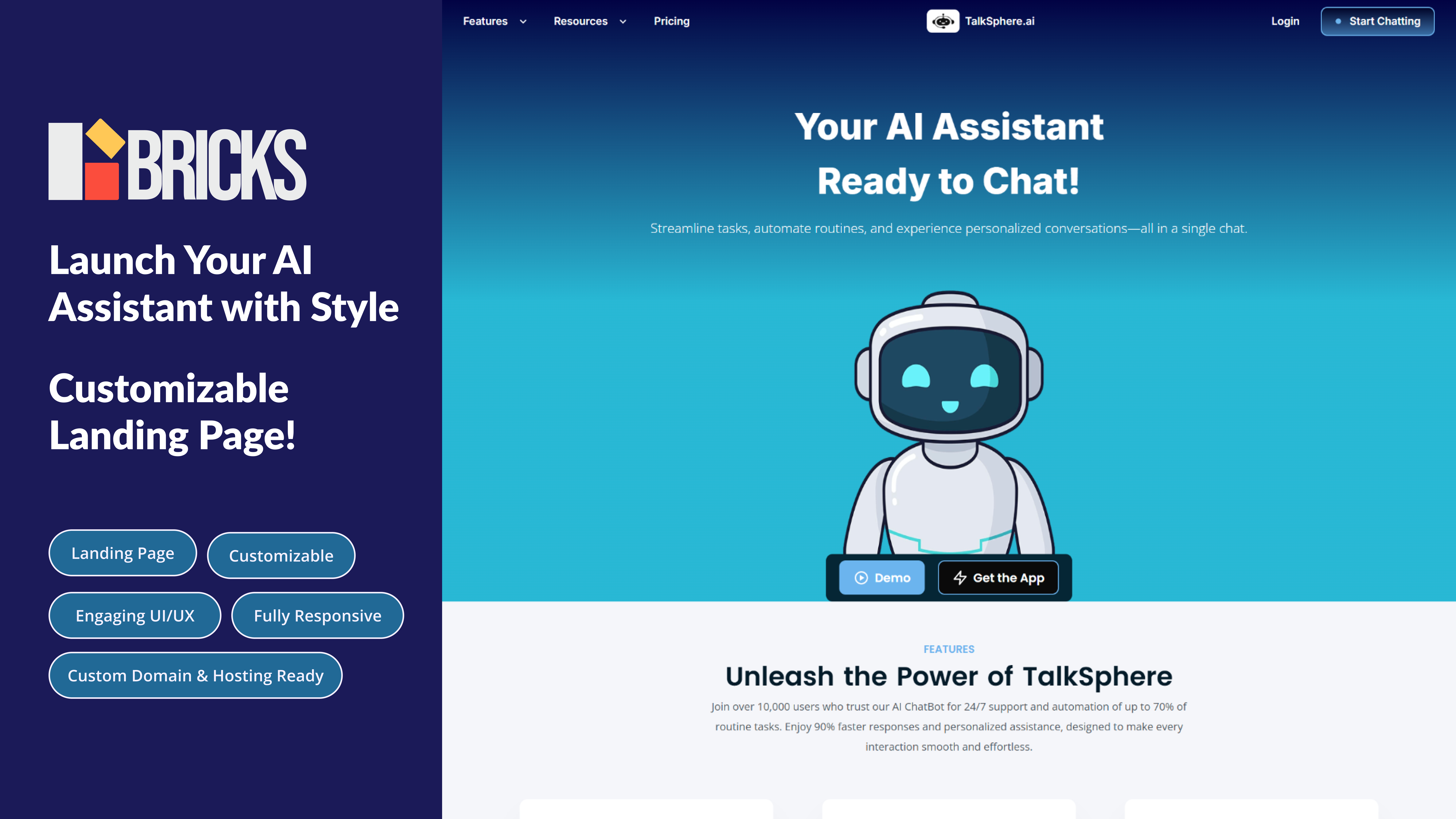 Ai Assistant - Landing Page Template | Bubble