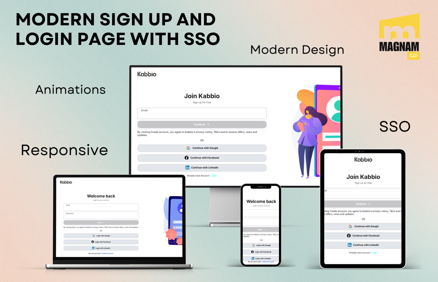Modern Sign Up And Login - SSO Template | Bubble