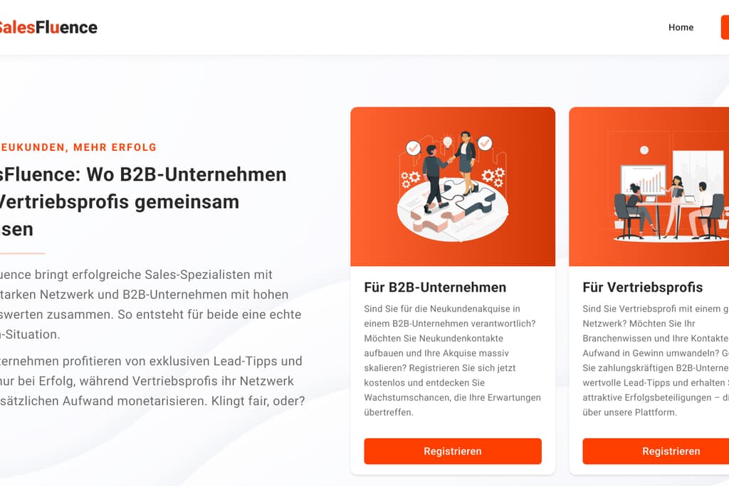 Screenshot of the SalesFluence.io project.