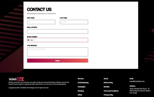 Screenshot of the TicketBhai - Event Management Platform project.
