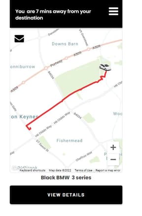 Screenshot demo of the Commutr Ride Hailing template.