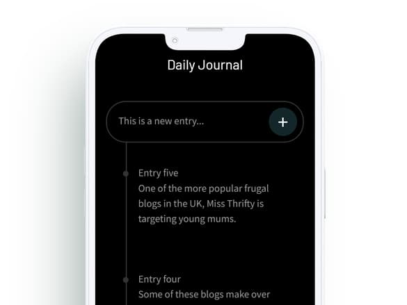 Screenshot demo of the Minimal Daily Journal & Log template.