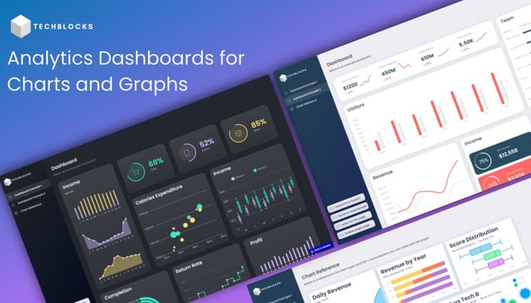 Screenshot demo of the SaaS / CRM Analytics Dashboard template.