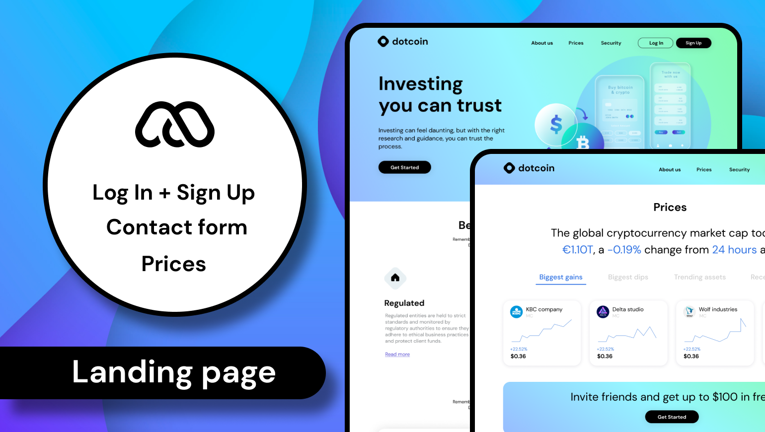 Cryptocurrency Landing Page Template | Bubble
