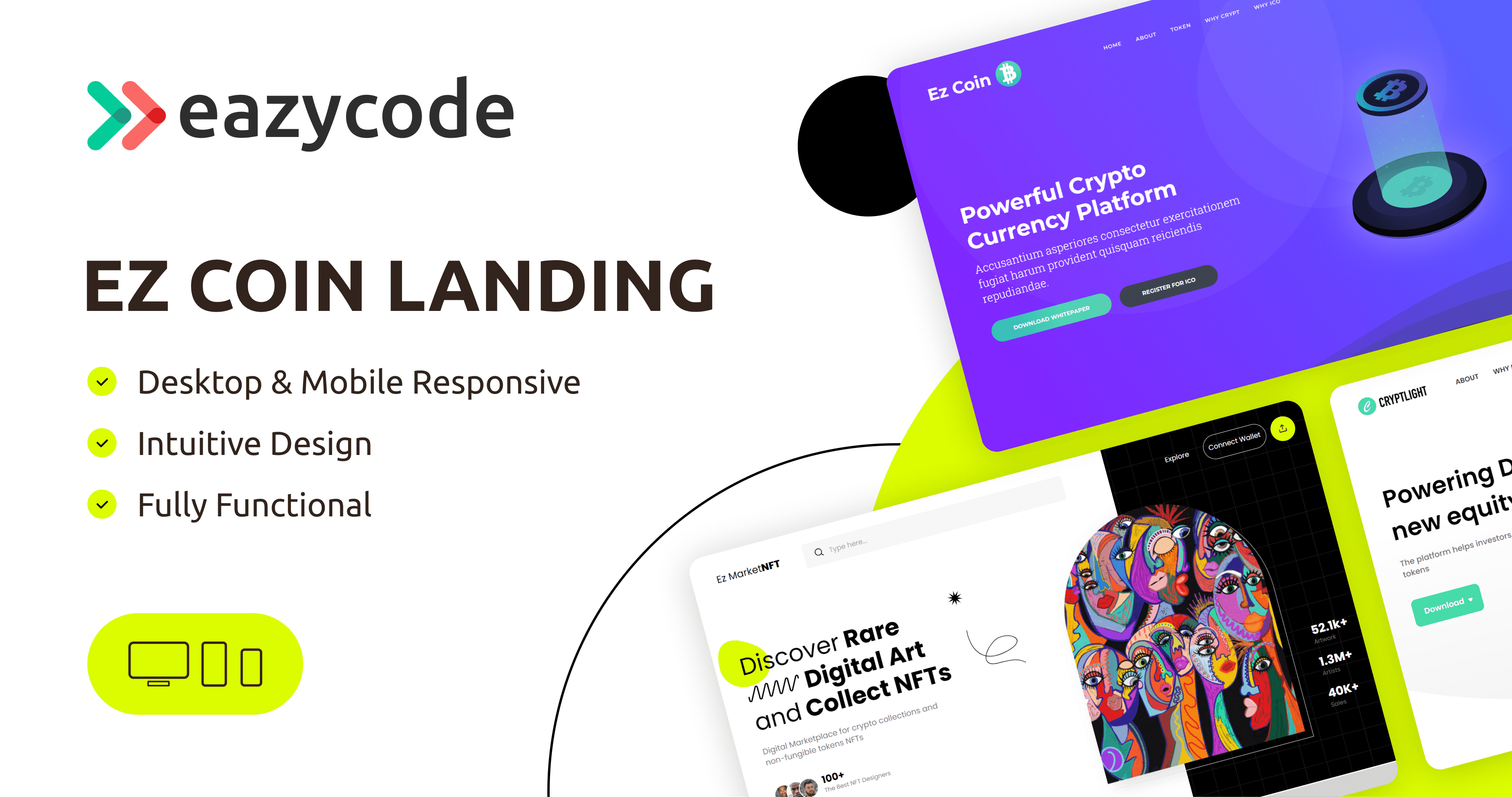 Ez Crypto NFT,ICO,IDO- Landing Template | Bubble